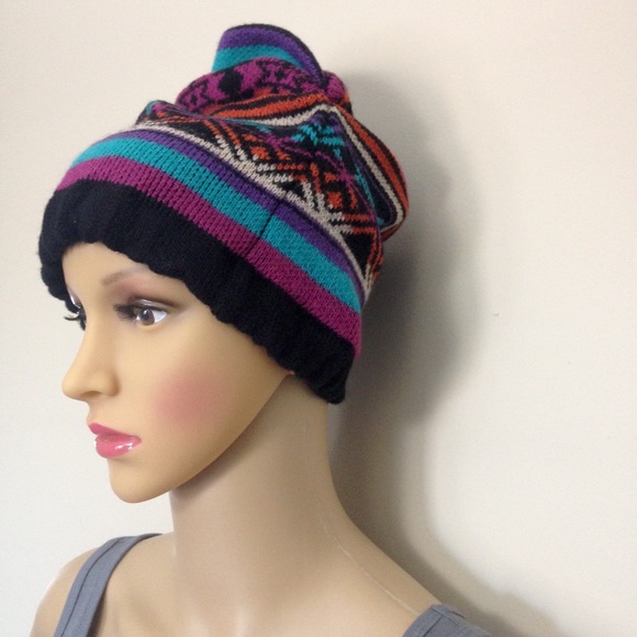 Beanie Hat - Multi-Color Print - Picture 3 of 5